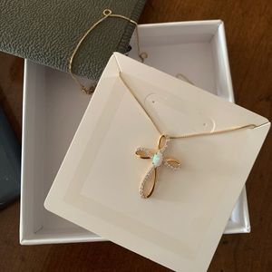 OPAL CROSS NECKLACE